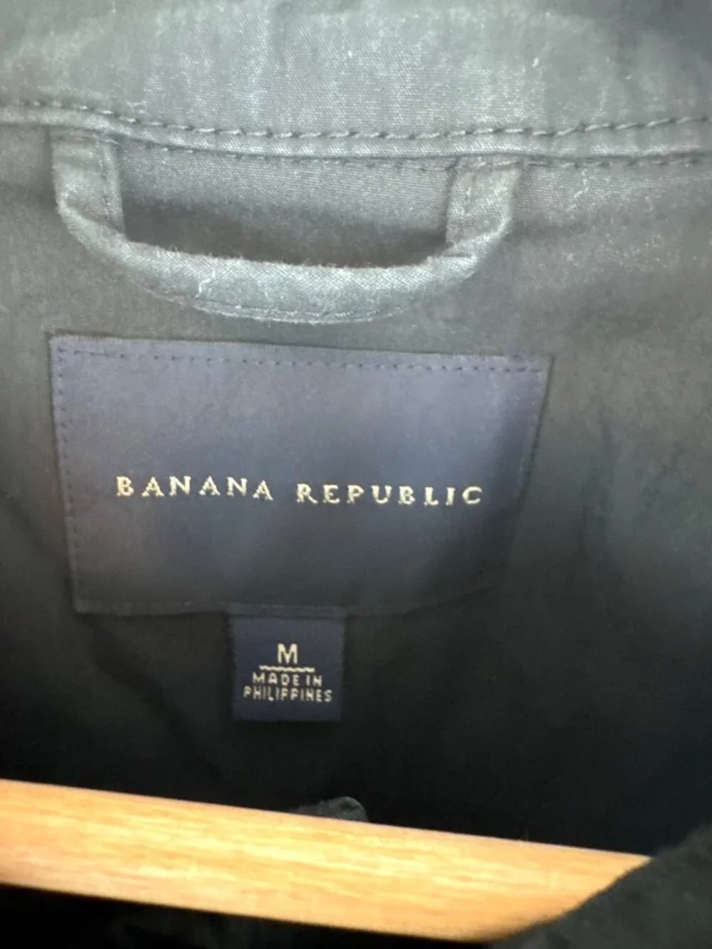 Banana Republic Mens Black Field Jacket Medium 70% Cotton 30% Nylon Fall 2008
